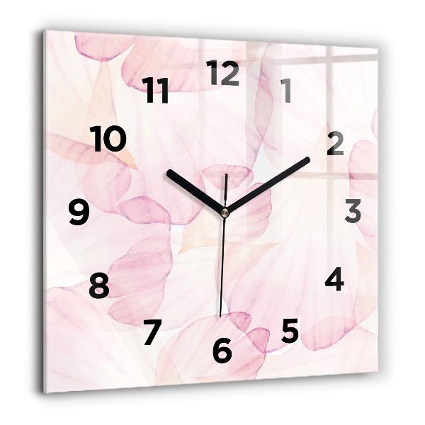 Štvorcové hodiny Okvetné lístky akvarelu