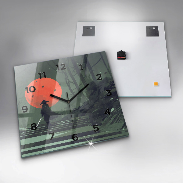 Štvorcové hodiny Samuraj v lese