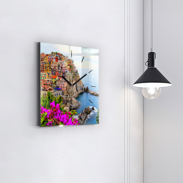 Štvorcové hodiny Pobrežie Cinque Terre
