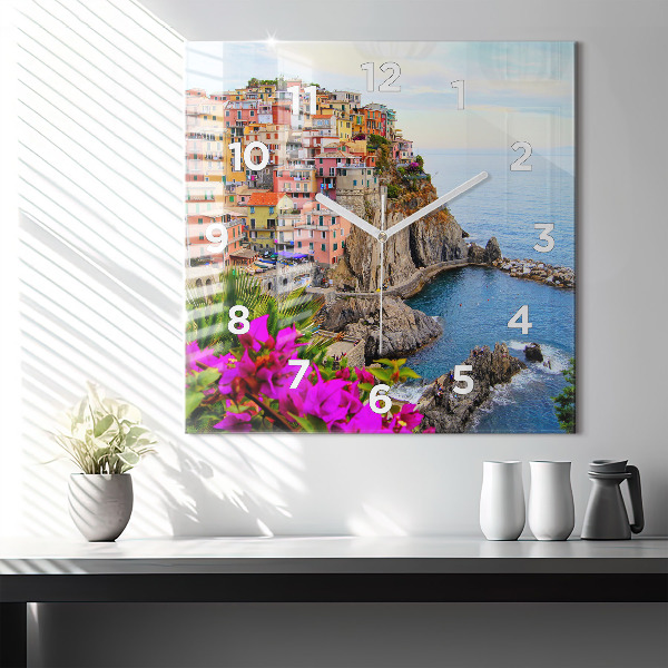 Štvorcové hodiny Pobrežie Cinque Terre