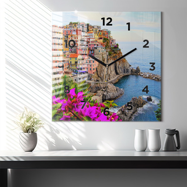 Štvorcové hodiny Pobrežie Cinque Terre