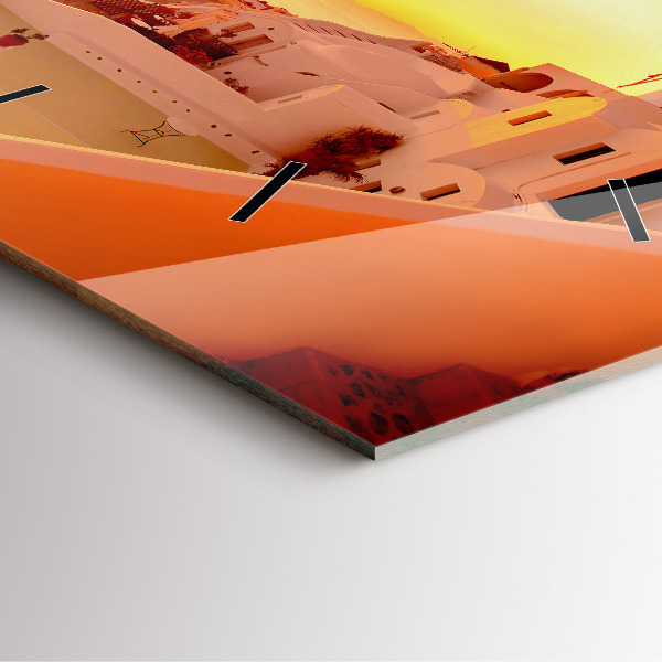 Štvorcové hodiny Starý veterný mlyn na Santorini