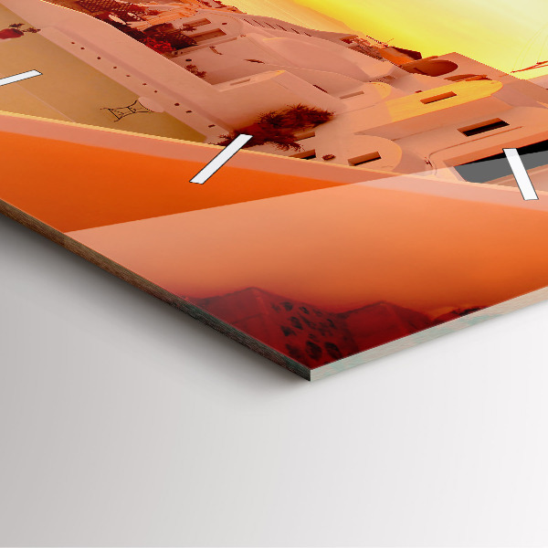 Štvorcové hodiny Starý veterný mlyn na Santorini