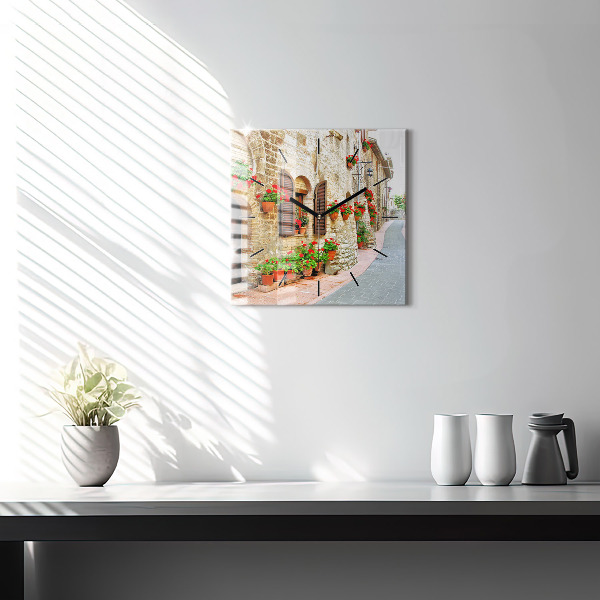 Štvorcové hodiny Malebná ulica