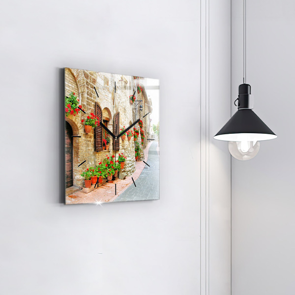 Štvorcové hodiny Malebná ulica