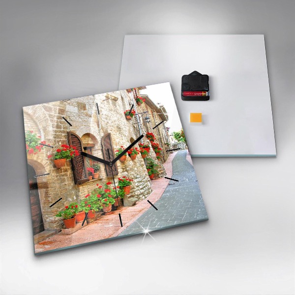 Štvorcové hodiny Malebná ulica