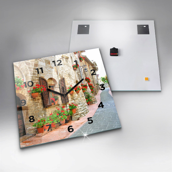 Štvorcové hodiny Malebná ulica