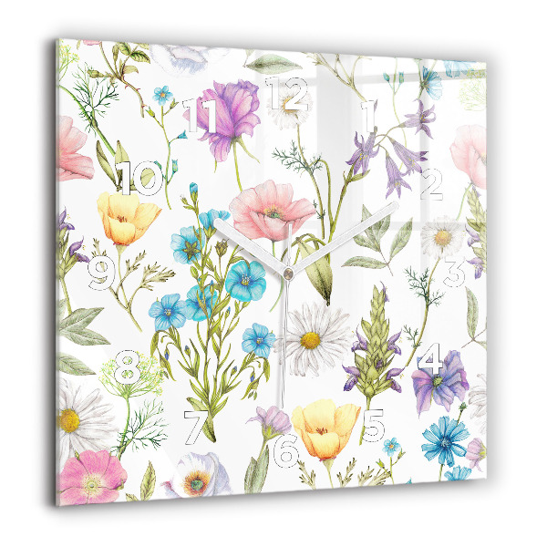 Štvorcové hodiny Aranžovanie kvetov