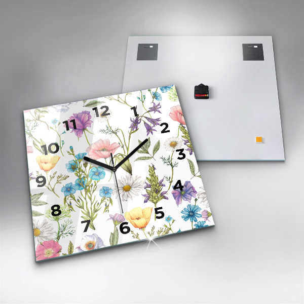 Štvorcové hodiny Aranžovanie kvetov