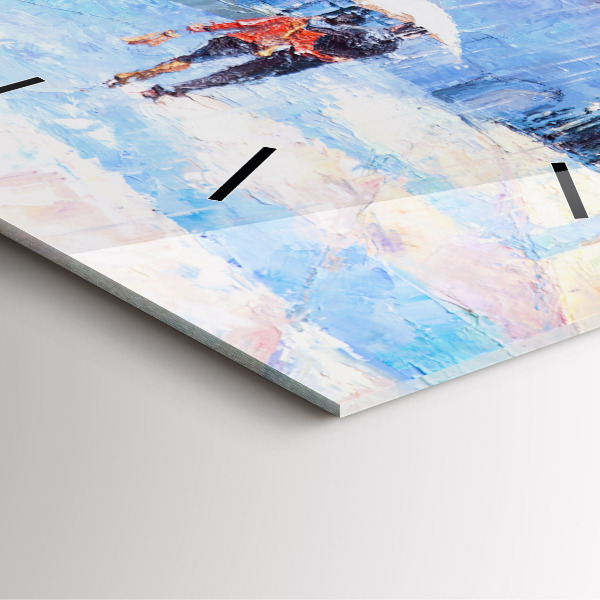 Štvorcové hodiny Olejové umenie