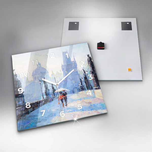 Štvorcové hodiny Olejové umenie