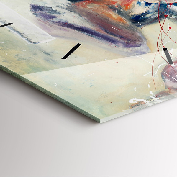 Štvorcové hodiny Ilustrácia cválajúcich koní