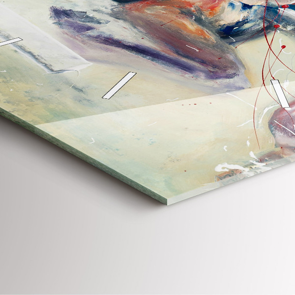 Štvorcové hodiny Ilustrácia cválajúcich koní