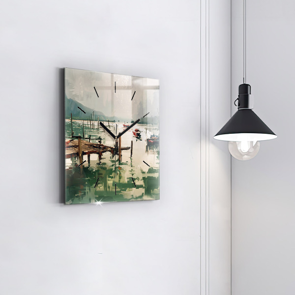 Štvorcové hodiny Rybárske lode v prístave