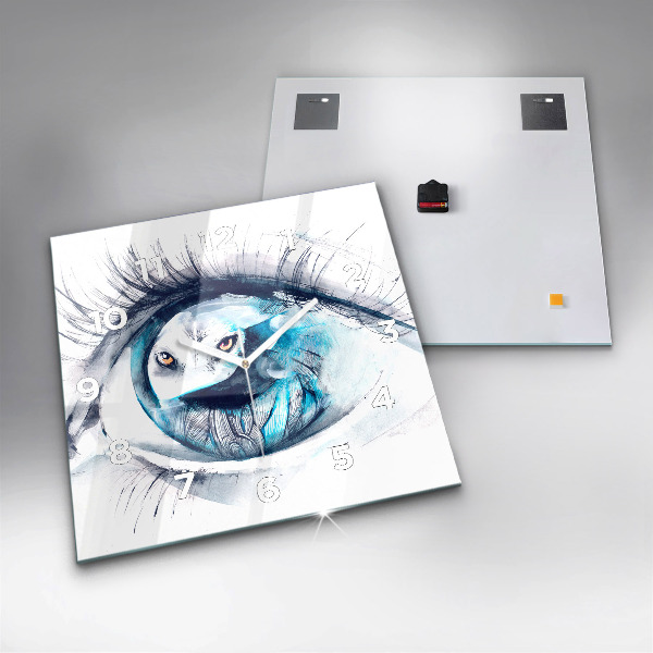 Štvorcové hodiny Ilustrácia vlčí pohľad