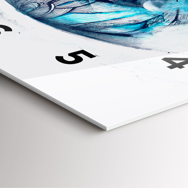 Štvorcové hodiny Ilustrácia vlčí pohľad