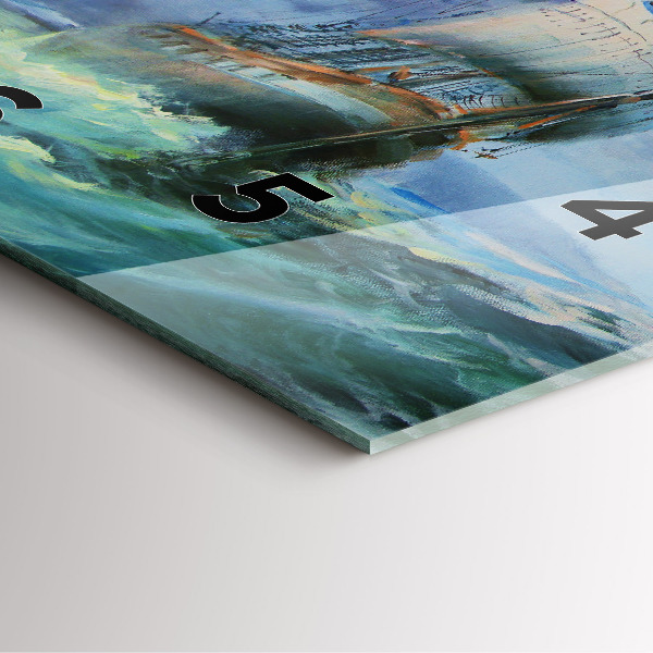 Štvorcové hodiny Loď na vode