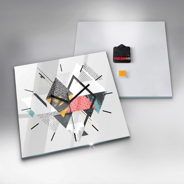 Štvorcové hodiny Geometrický vzor