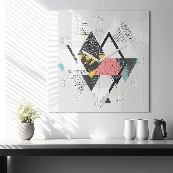 Štvorcové hodiny Geometrický vzor