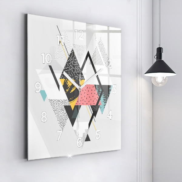 Štvorcové hodiny Geometrický vzor