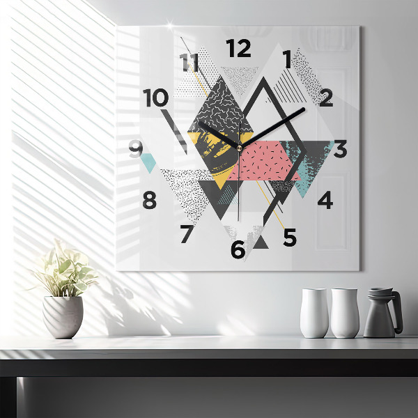 Štvorcové hodiny Geometrický vzor
