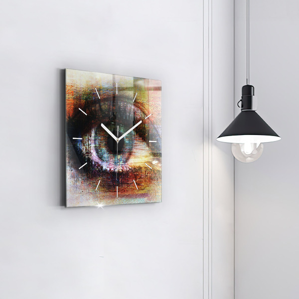 Štvorcové hodiny Street Art Eye