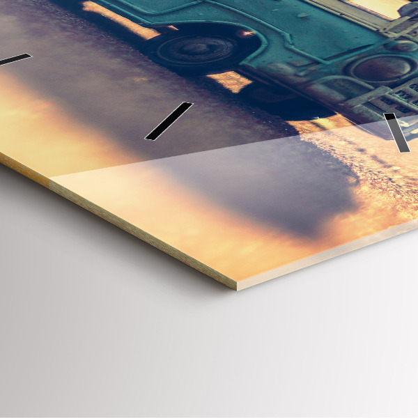 Štvorcové hodiny Karavan na pláži