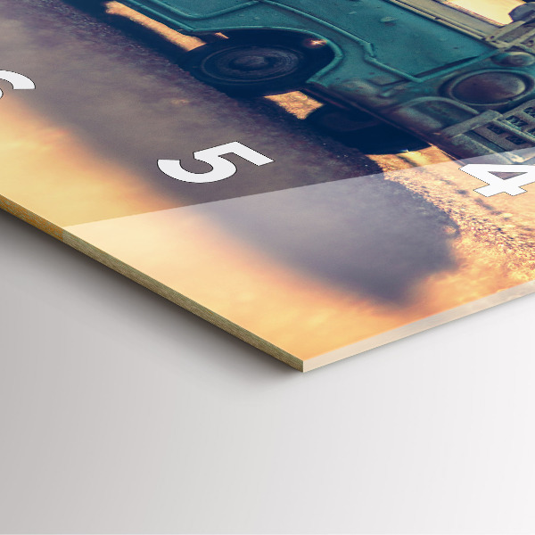 Štvorcové hodiny Karavan na pláži