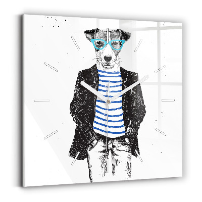 Štvorcové hodiny Pes v ľudskom tele