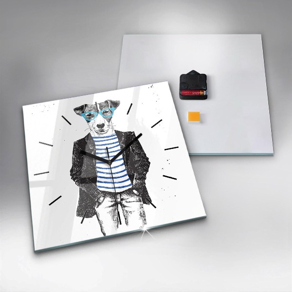 Štvorcové hodiny Pes v ľudskom tele