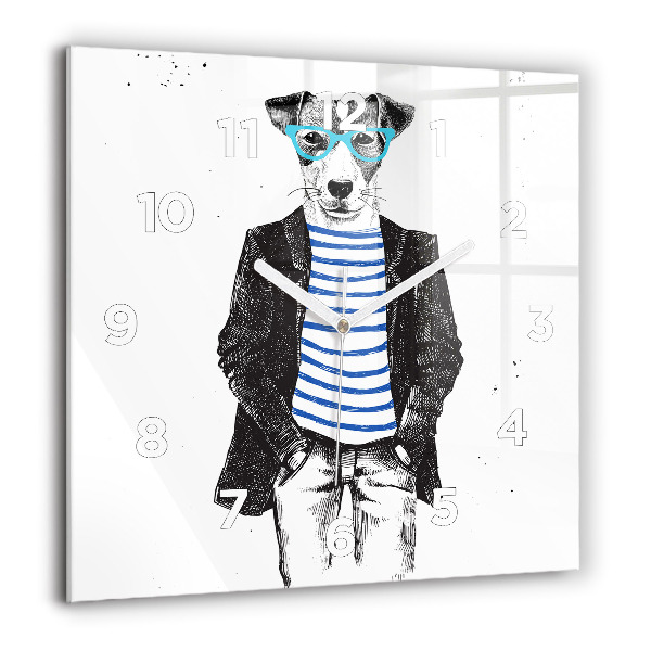 Štvorcové hodiny Pes v ľudskom tele