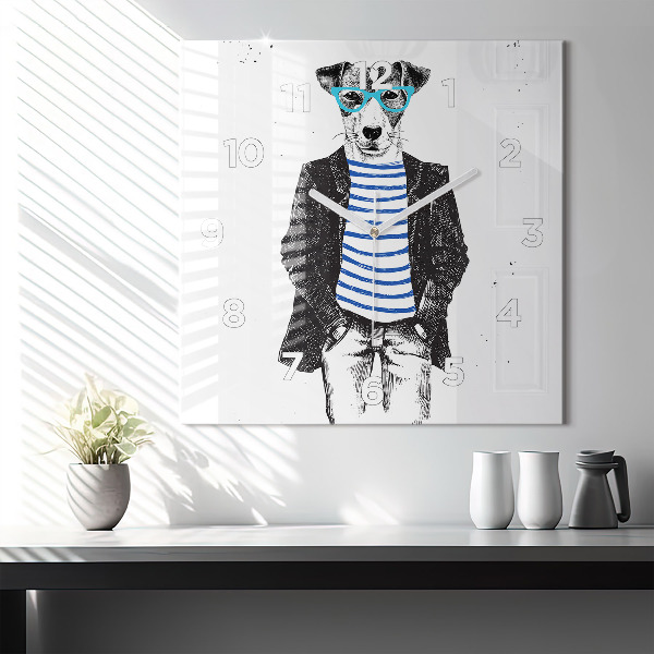 Štvorcové hodiny Pes v ľudskom tele