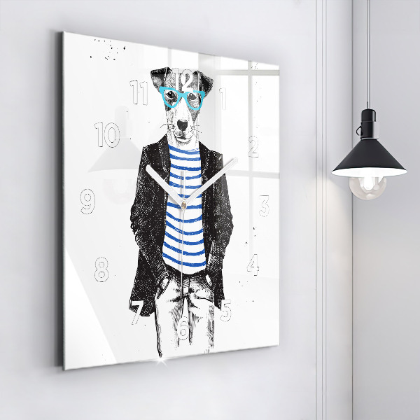 Štvorcové hodiny Pes v ľudskom tele