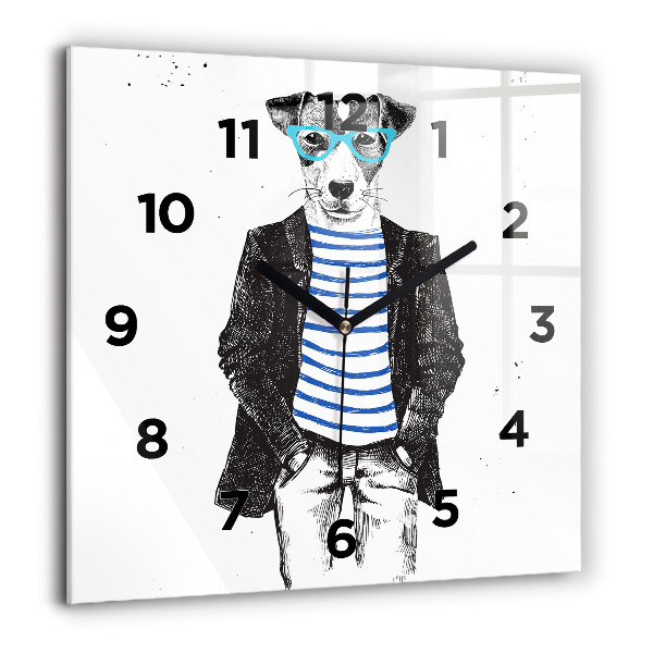 Štvorcové hodiny Pes v ľudskom tele