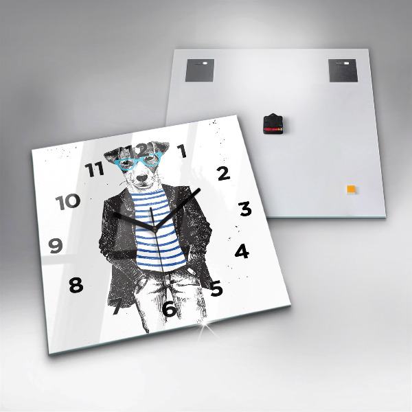 Štvorcové hodiny Pes v ľudskom tele