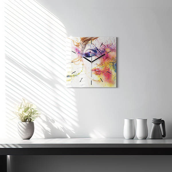 Štvorcové hodiny Portrét tajomnej ženy