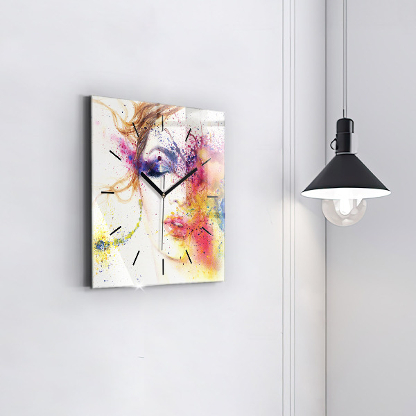 Štvorcové hodiny Portrét tajomnej ženy