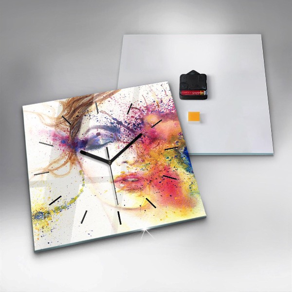 Štvorcové hodiny Portrét tajomnej ženy