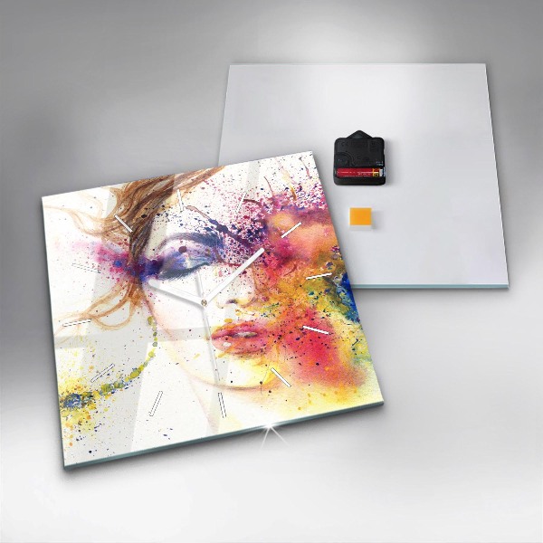 Štvorcové hodiny Portrét tajomnej ženy