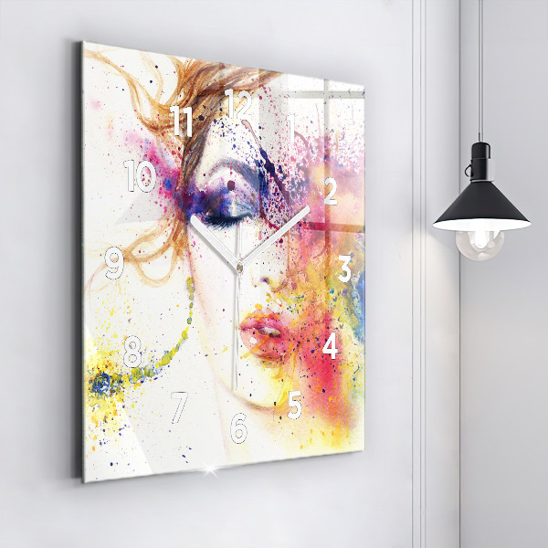 Štvorcové hodiny Portrét tajomnej ženy