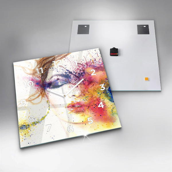 Štvorcové hodiny Portrét tajomnej ženy