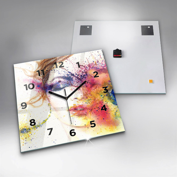 Štvorcové hodiny Portrét tajomnej ženy