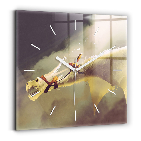 Štvorcové hodiny Ilustrácia Dračí jazdec