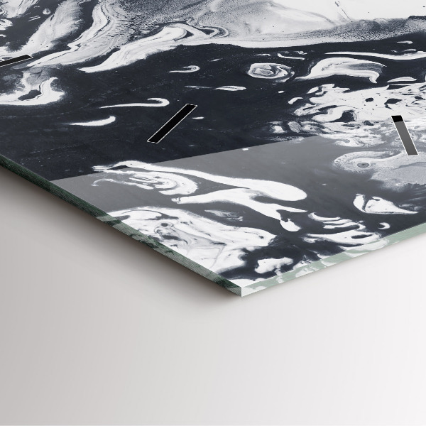 Štvorcové hodiny Abstraktný atramentový mramor