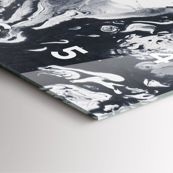 Štvorcové hodiny Abstraktný atramentový mramor