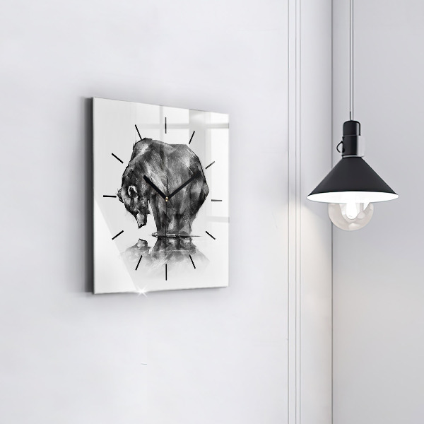 Štvorcové hodiny Kreslený medveď