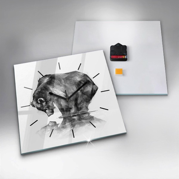 Štvorcové hodiny Kreslený medveď