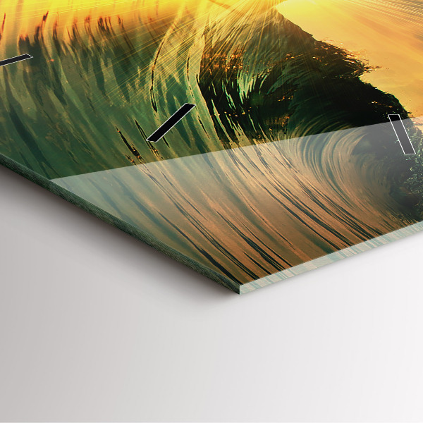 Štvorcové hodiny Perspektíva vĺn západu slnka