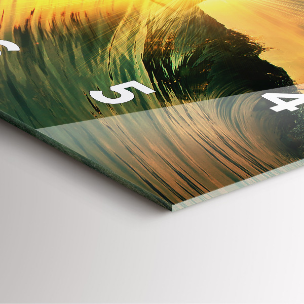 Štvorcové hodiny Perspektíva vĺn západu slnka