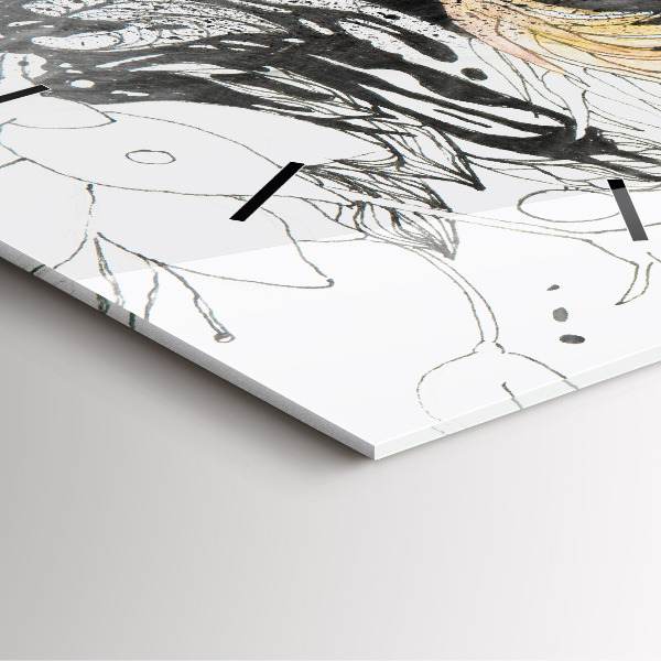 Štvorcové hodiny Abstrakcia ženskej tváre